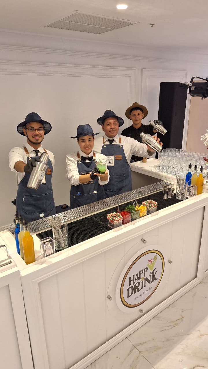 Montaje de Happy Drink en un evento